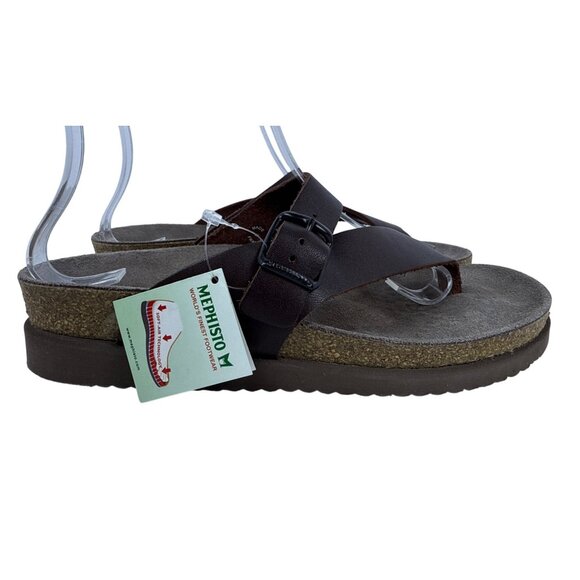 Mephisto Women's Helen Thong Sandal in Chestnut Leather, Size EU 37 / US 7 M - Picture 2 of 11